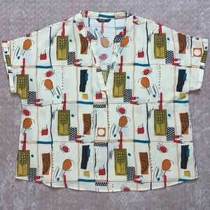 Shein Curve Women’s Mandarin Collar V-Neck Blouse